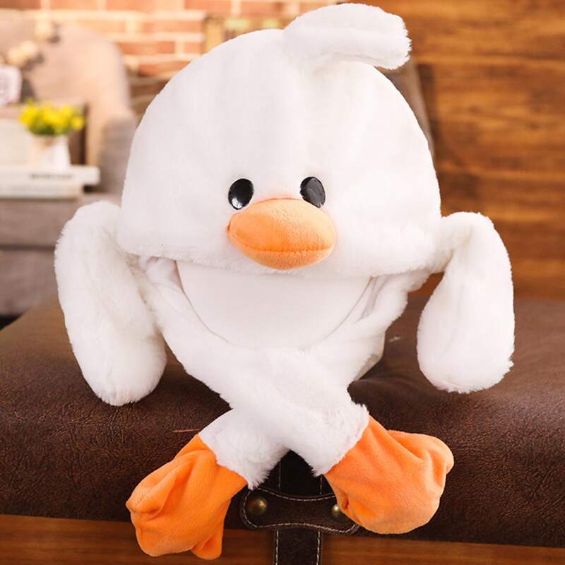 

Cartoon Graphic Fluffy Hat, White