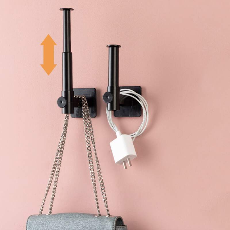 

1pc Adjustable Wall Hook, Black and white