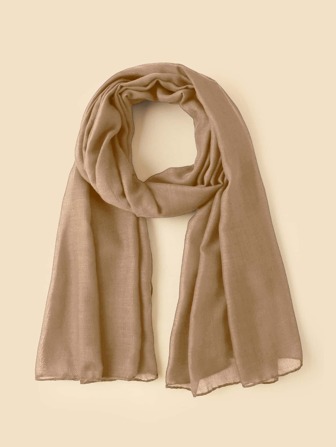 1 pezzo Sciarpa lunga tinta unita, adatta per essere indossata come hijab/copricapo, scialle per moschee