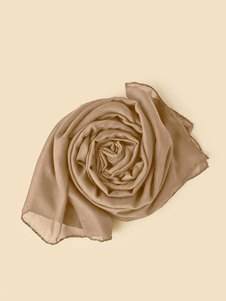 1pc Solid Color Long Scarf, Suitable For Wearing As Hijab/Headcover, Shawl In Mosques