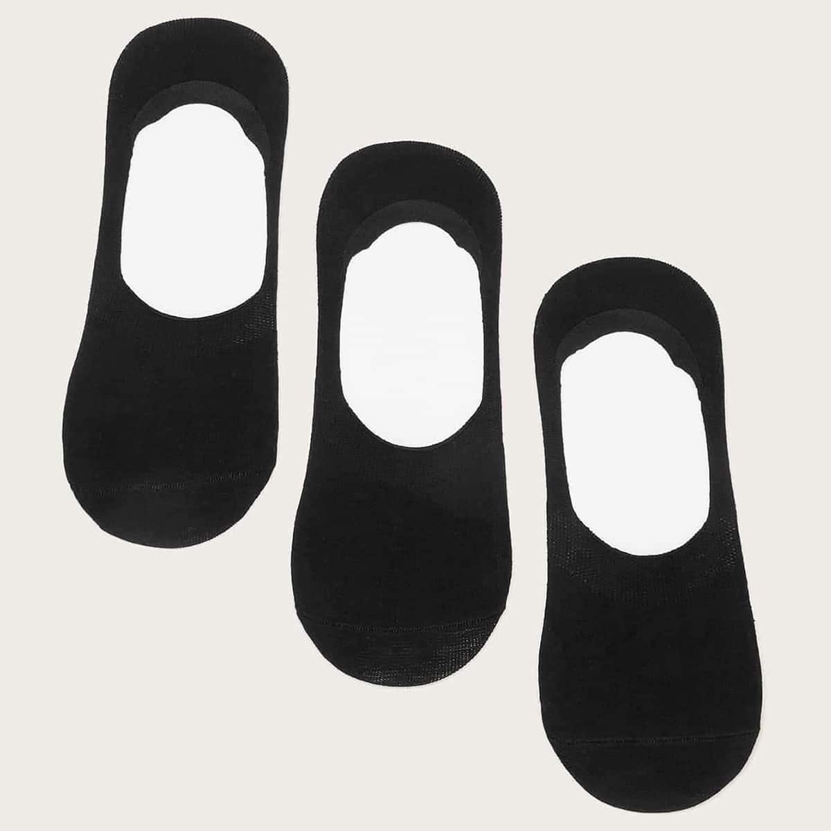 

Guys 3pairs Plain Invisible Socks, Black