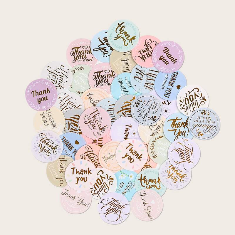 

46pcs Slogan Graphic Sticker, Multicolor