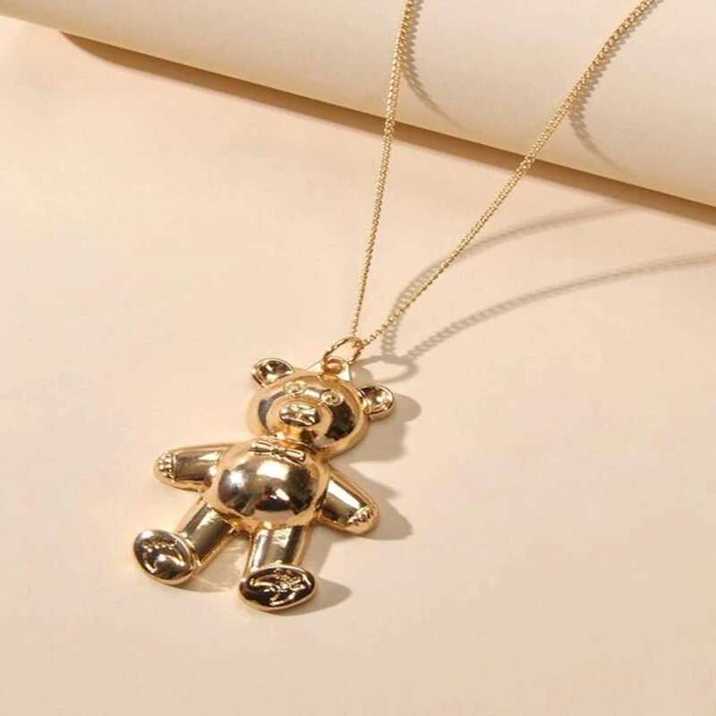 

Bear Pendant Necklace, Gold