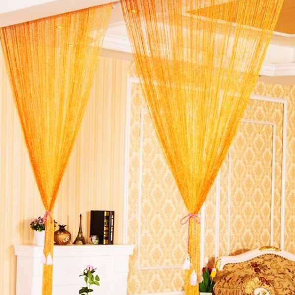 

Plain Single Panel Linear Curtain, Orange