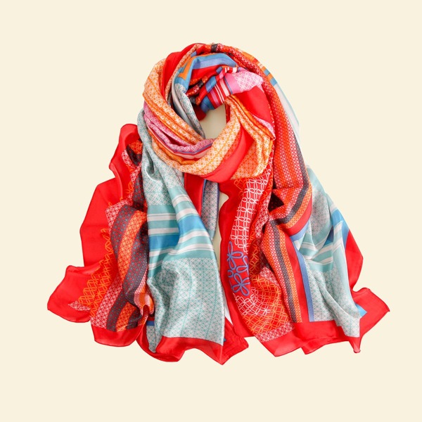 

1pc Graphic Scarf, Multicolor