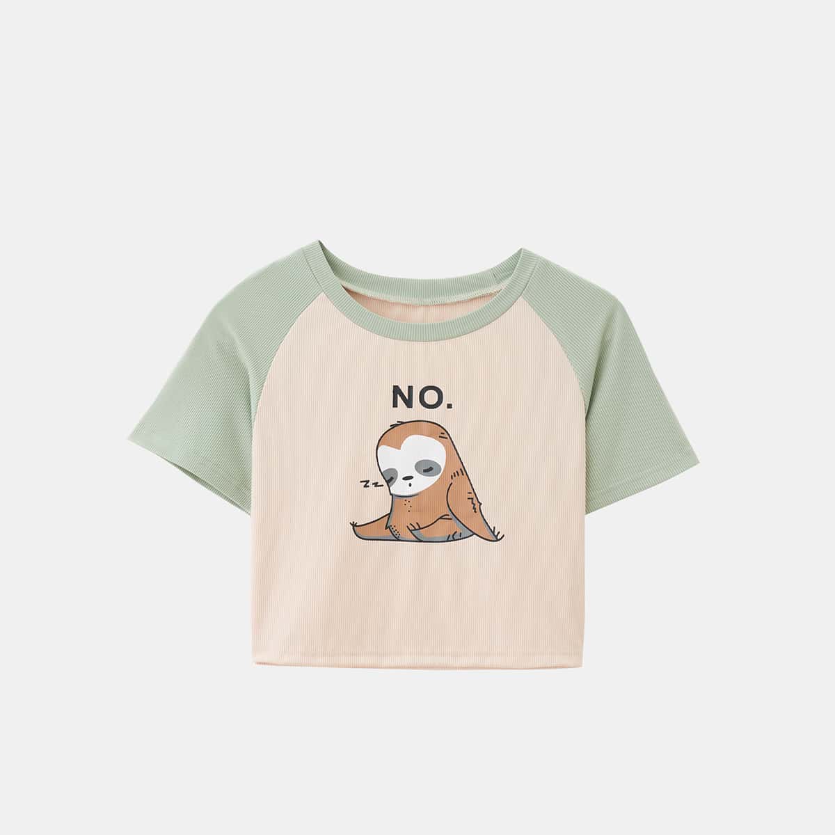 

ROMWE X Tobefonseca Cartoon Graphic Colorblock Tee, Multicolor