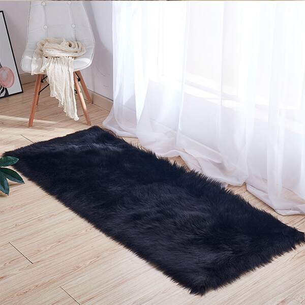 

Solid Color Plush Carpet, Black