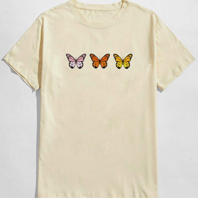

Guys Butterfly Graphic Tee, Beige
