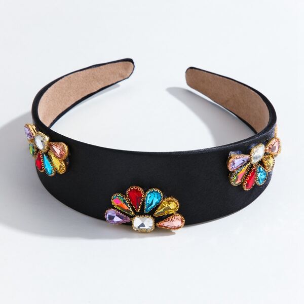 

Gemstone Decor Headband, Black