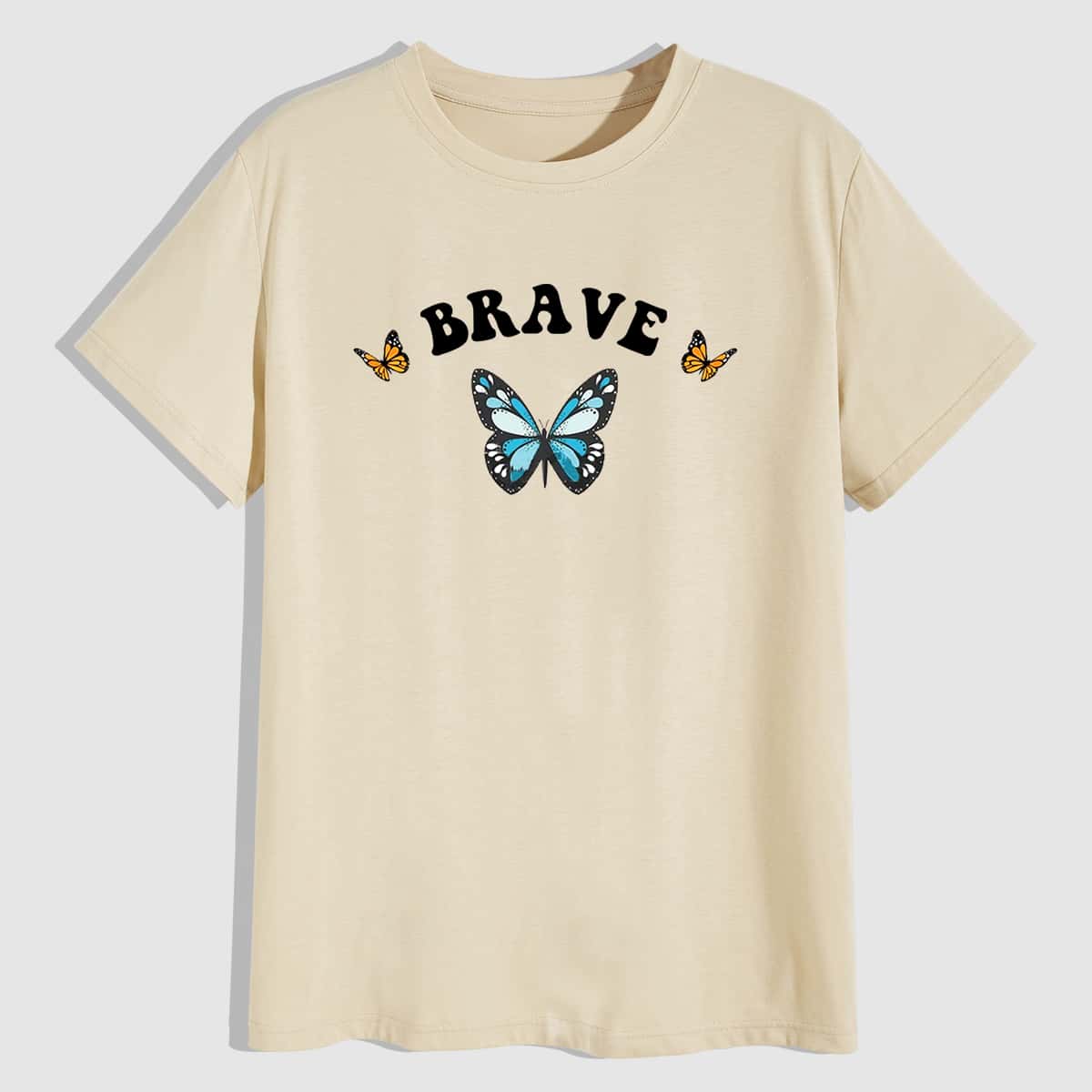 

Guys Letter Butterfly Graphic Tee, Khaki