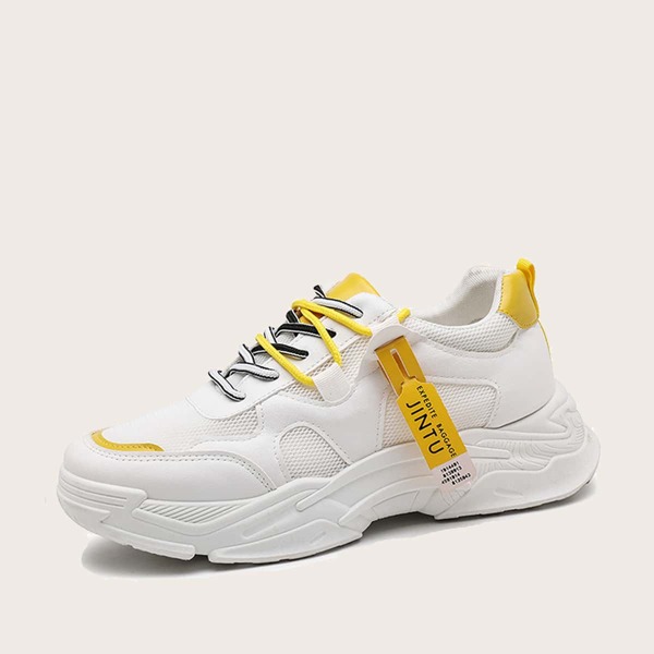 

Men Lace Up Front Mesh Sneakers, White