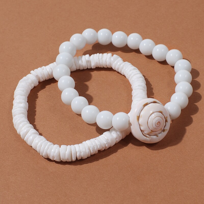 

2pcs Shell Bracelet, White