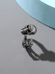 骷髏裝飾戒指 - 銀色 - 查看 2