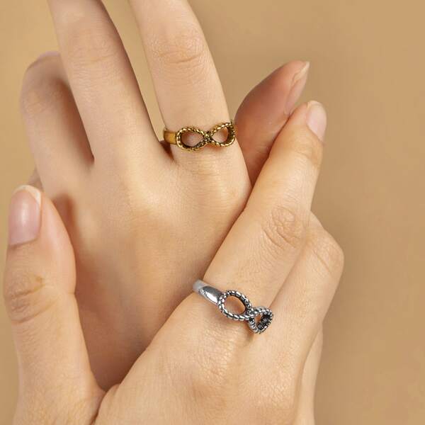 

2pcs Infinity Detail Ring, Multicolor