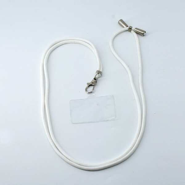 

Phone Lanyard With Clear Card Bag, White