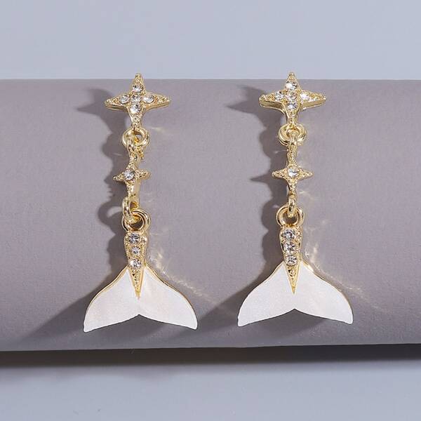 

Mermaid Tail Drop Earrings, Gold