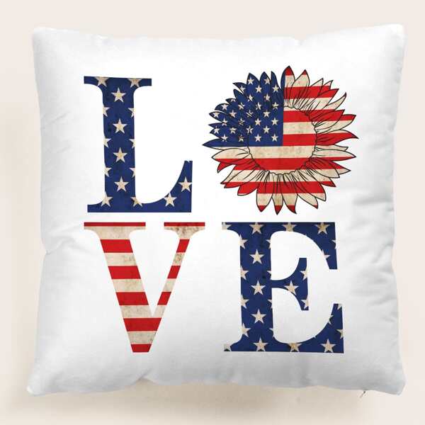 

Letter Graphic Cushion Cover Without Filler, Multicolor