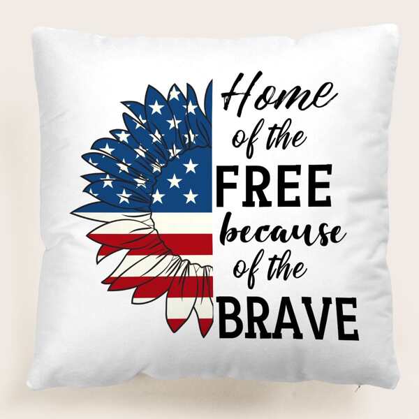

Slogan Graphic Cushion Cover Without Filler, Multicolor