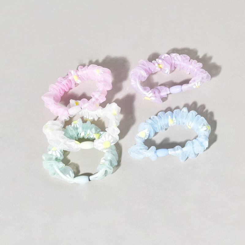 

5pcs Solid Scrunchie, Multicolor