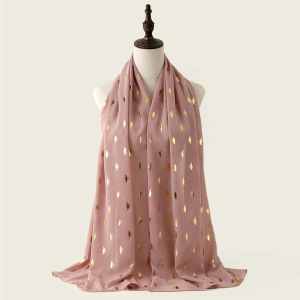 

Graphic Chiffon Scarf, Pink