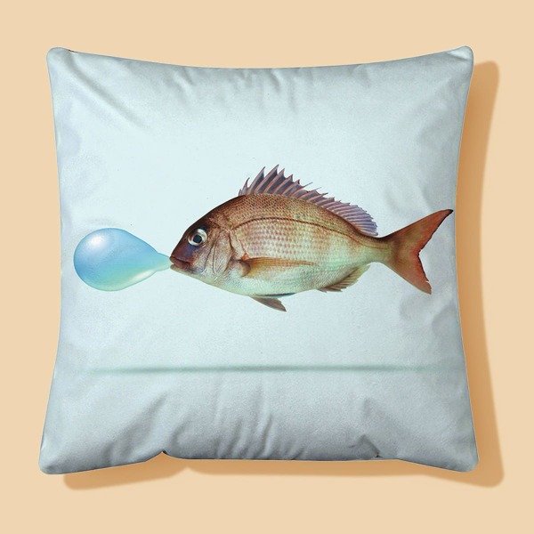 

Fish Print Cushion Cover Without Filler, Multicolor