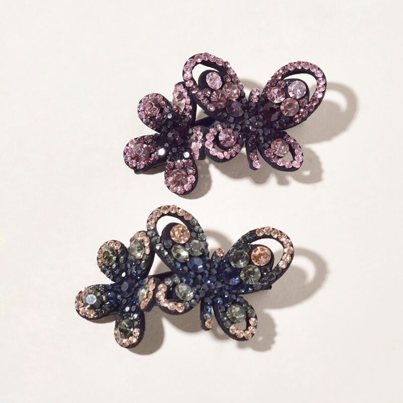

2pcs Rhinestone Hair Clip, Multicolor