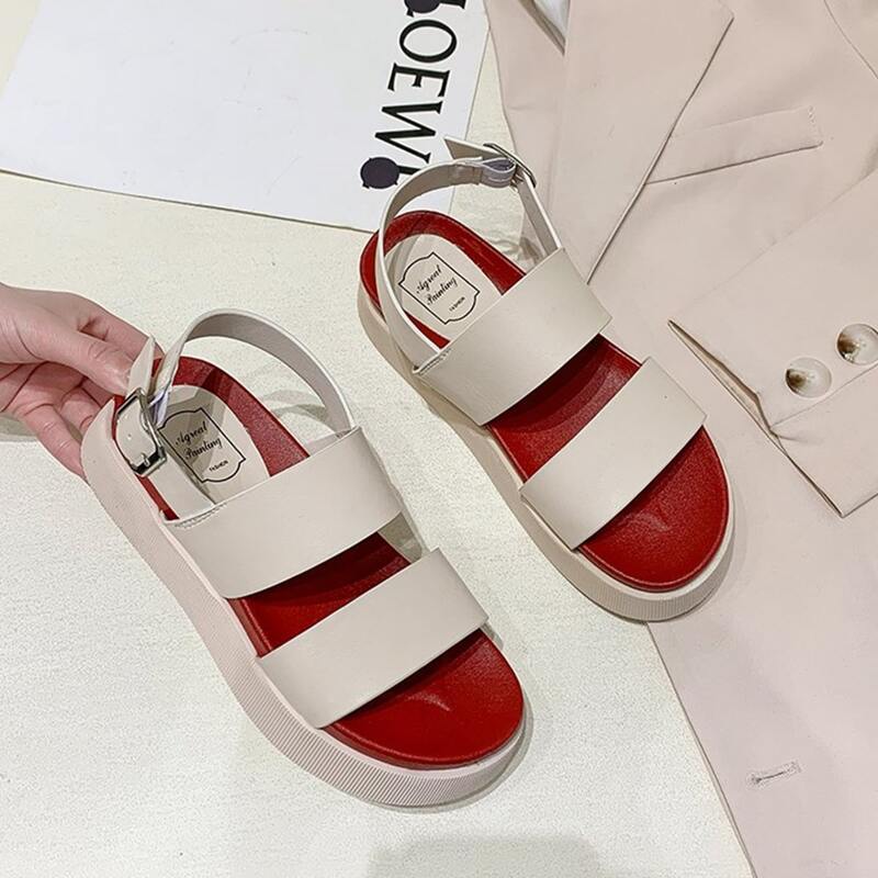 

Colorblock Flatform Slingback Sandals, White