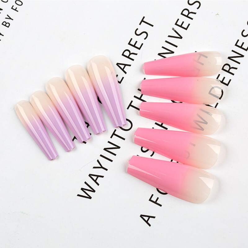 

20pcs Ombre Fake Nail, Pink
