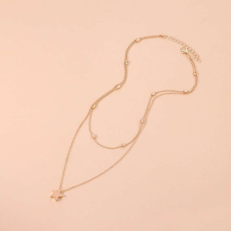 

Star Decor Layered Necklace, Gold
