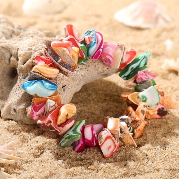

Shell Stretch Bracelet, Multicolor