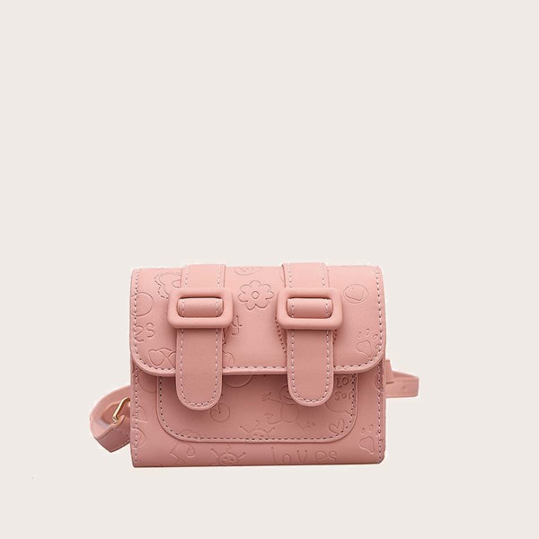 

Mini Cartoon Embossed Crossbody Bag, Pink