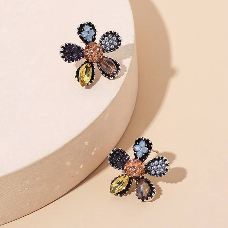 

Flower Stud Earrings, Multicolor