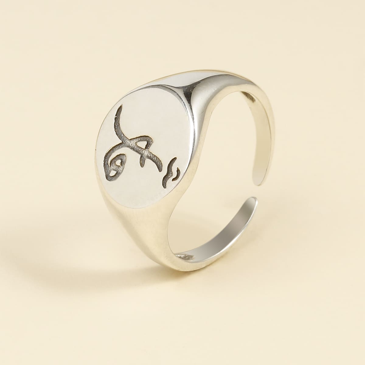 

Figure Engraved Ring, Silver