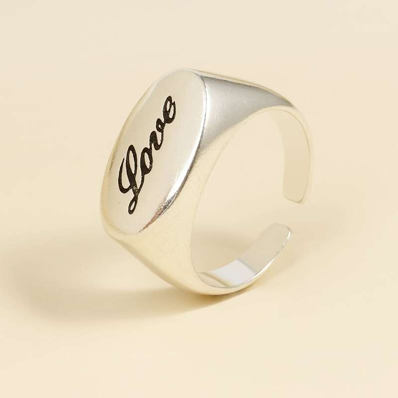 

Letter Design Ring, Silver