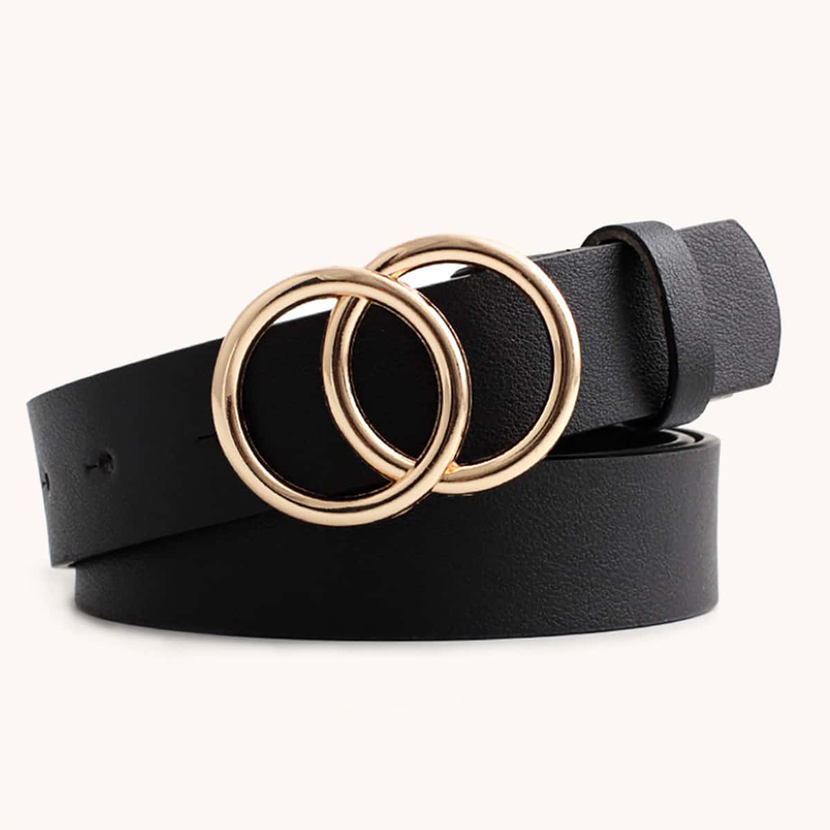 

Double Ring Buckle Belt, Black