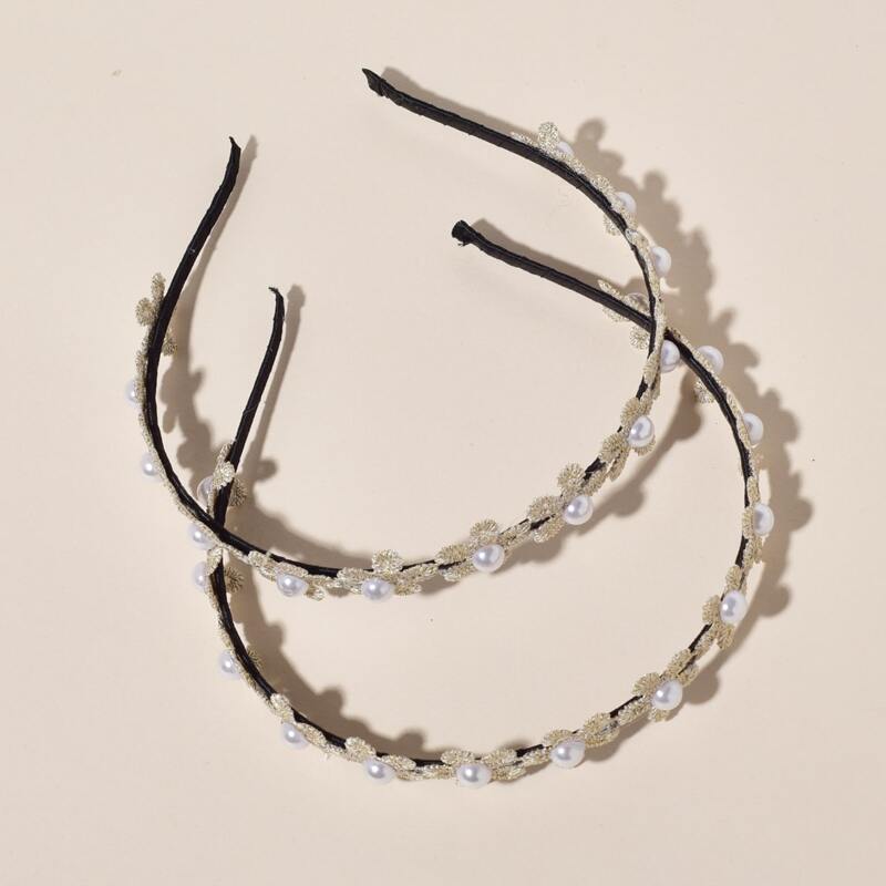 

Faux Pearl & Floral Decor Headband, Multicolor