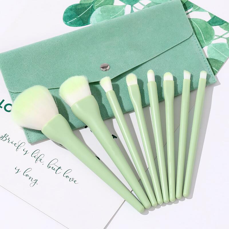 

8pcs Random Makeup Brush Set With Bag, Multicolor