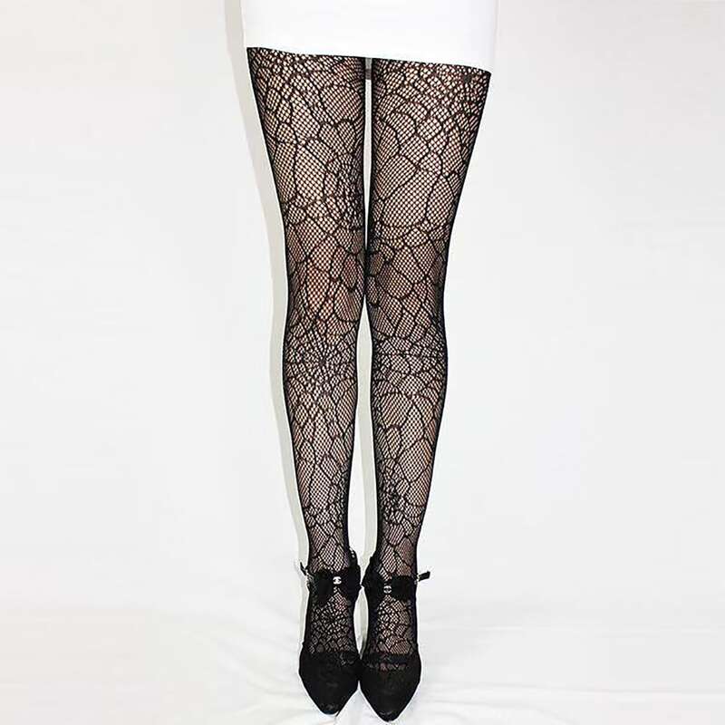 

Spider Web Design Fishnet Tights, Black