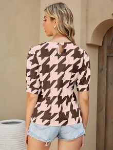 لباس علوي نمط نقش مسنن - متعدد الألوان - مشاهدة 2