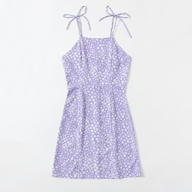

Ditsy Floral Tie Shoulder Cami Dress, Lilac purple