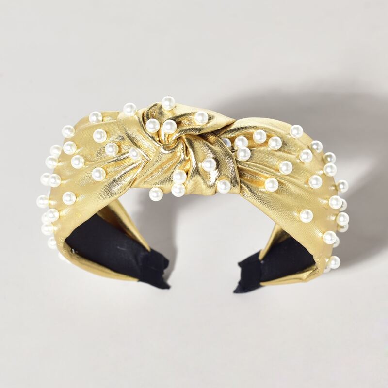 

Faux Pearl Knot Headband, Gold