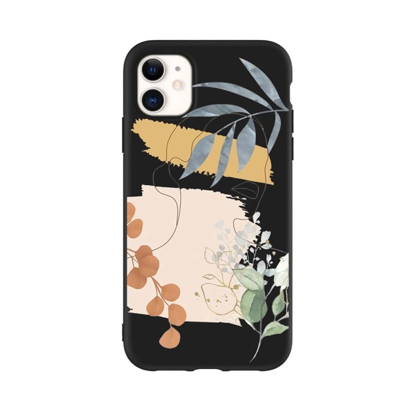

Flower & Figure Graphic Phone Case, Multicolor