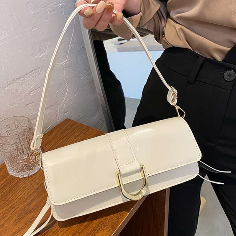 

Solid Shoulder Bag, White