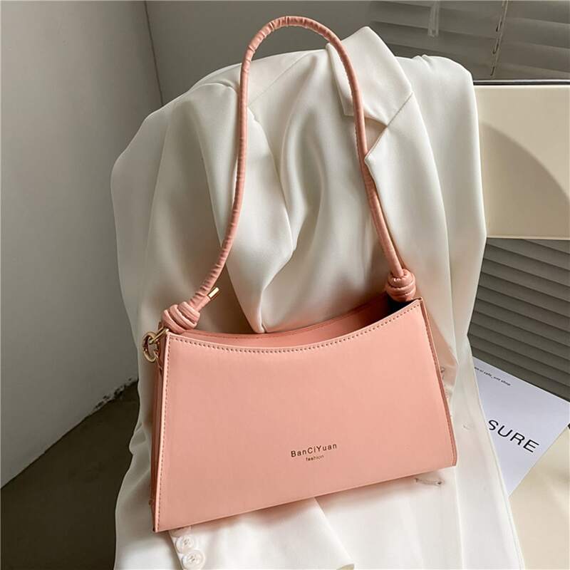 

Letter Graphic Baguette Bag, Pink