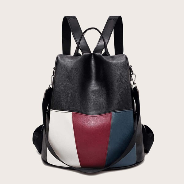 

Color Block Backpack, Black