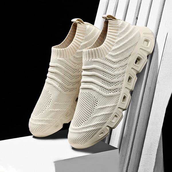 

Men Slip On Knit Sneakers, Beige