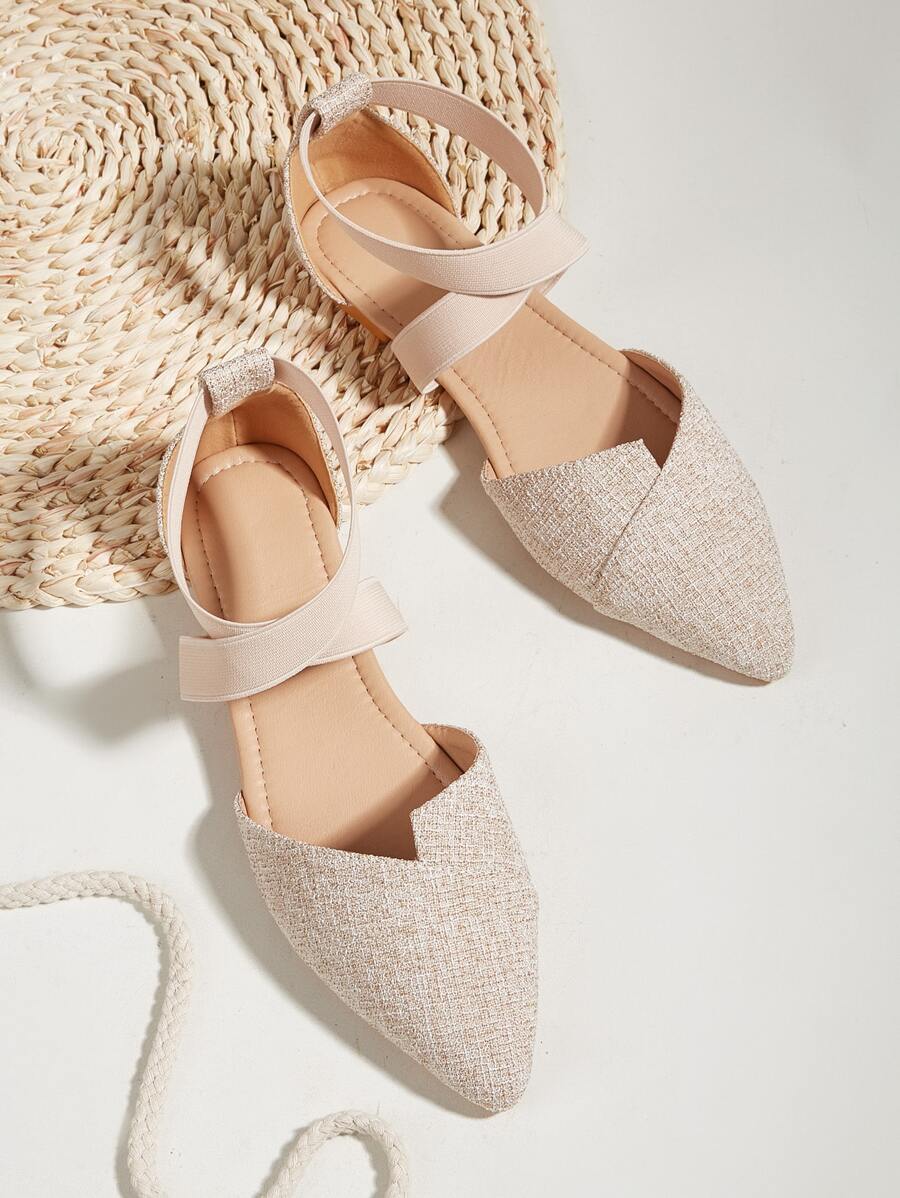 玛丽珍女款橡胶带芭蕾平底鞋 - 米色 - 查看 1