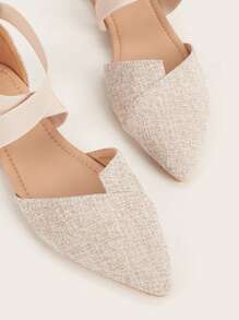 玛丽珍女款橡胶带芭蕾平底鞋 - 米色 - 查看 4