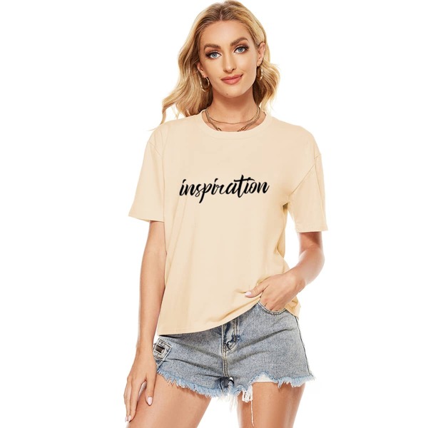 

Letter Graphic Short Sleeve Tee, Apricot