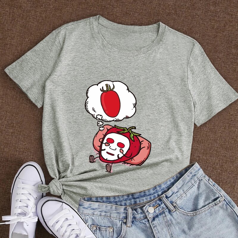

Strawberry Graphic Tee, Grey